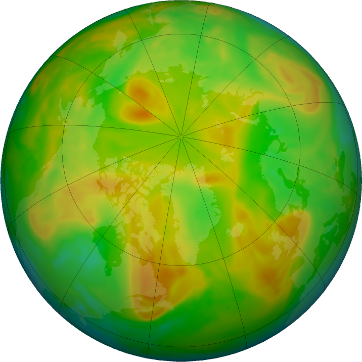 Arctic ozone map for 08 June 2019